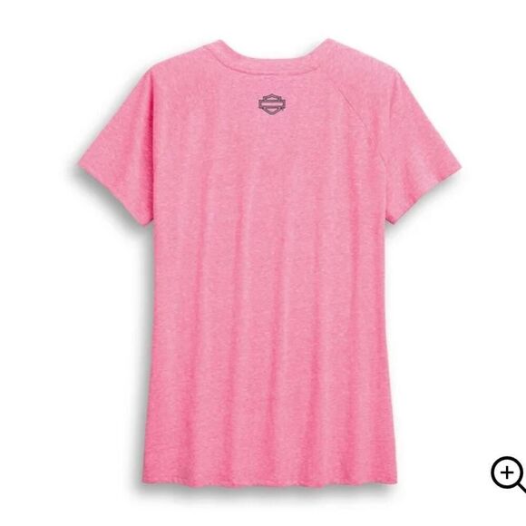 Harley Davidson pink label V-neck logo tee sz M - Picture 2 of 13